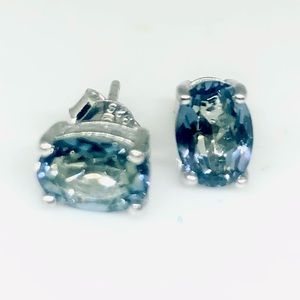 925 Genuine Oval Tanzanite Studs
